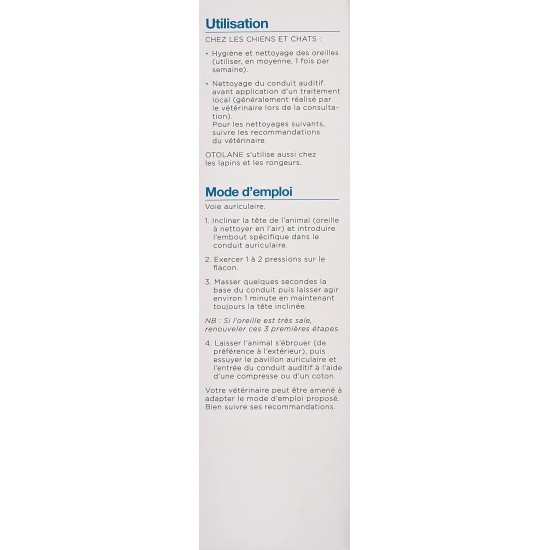 Otolane 135 ml Hygiène et nettoyage des oreilles des chiens, chats et Nac/Tvm Otolane 135 ml Hygiène et nettoyage des oreilles des chiens, chats et Nac/Tvm