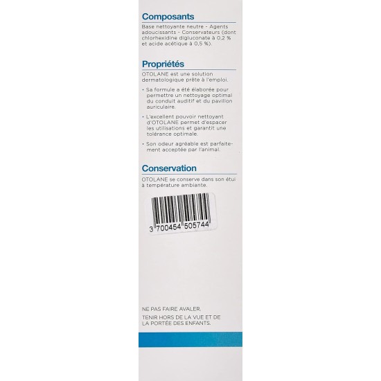 Otolane 135 ml Hygiène et nettoyage des oreilles des chiens, chats et Nac/Tvm Otolane 135 ml Hygiène et nettoyage des oreilles des chiens, chats et Nac/Tvm