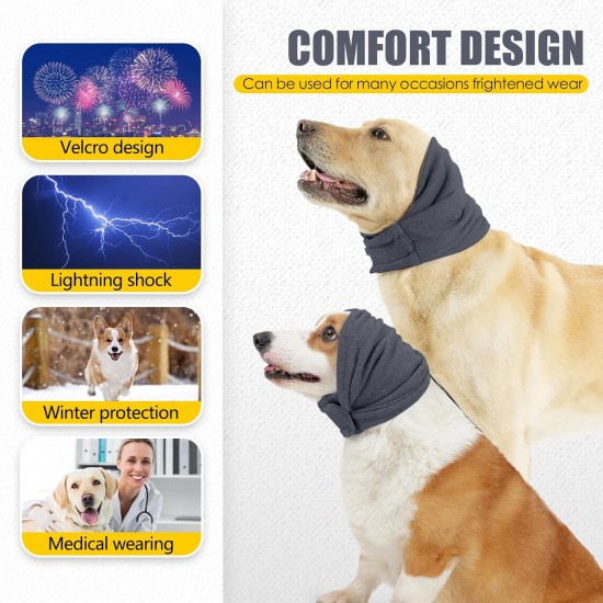PAWIVID Dog Ear Muffs & No Shake Ear Wrap for Hematoma, Bathing, Drying & Relief of Noise Deficiency - Elastic Ear Protection with Soothing Hoodie Design for Care/Head Ear Protection (Grey, Small) PAWIVID Dog Ear Muffs & No Shake Ear Wrap for Hematoma, Bathing, Drying & Relief of Noise Deficiency - Elastic Ear Protection with Soothing Hoodie Design for Care/Head Ear Protection (Grey, Small)