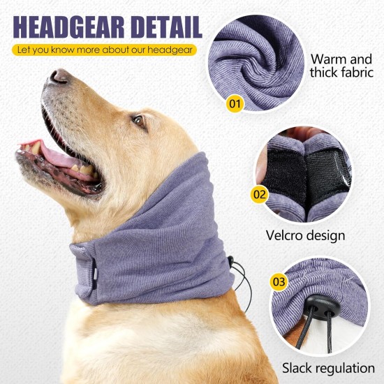 PAWIVID Dog Ear Muffs & No Shake Ear Wrap for Hematoma, Bathing, Drying & Relief of Noise Deficiency - Elastic Ear Protection with Soothing Hoodie Design for Care/Head Ear Protection (Grey, Small) PAWIVID Dog Ear Muffs & No Shake Ear Wrap for Hematoma, Bathing, Drying & Relief of Noise Deficiency - Elastic Ear Protection with Soothing Hoodie Design for Care/Head Ear Protection (Grey, Small)