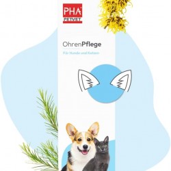 PHA OhrenPflege Drops for Dogs & Cats - Gentle Cleaning & Care of Ears with Tea Tree Oil & Panthenol, Against Itching & Earwax, 100 ml PHA OhrenPflege Drops for Dogs & Cats - Gentle Cleaning & Care of Ears with Tea Tree Oil & Panthenol, Against Itching & Earwax, 100 ml