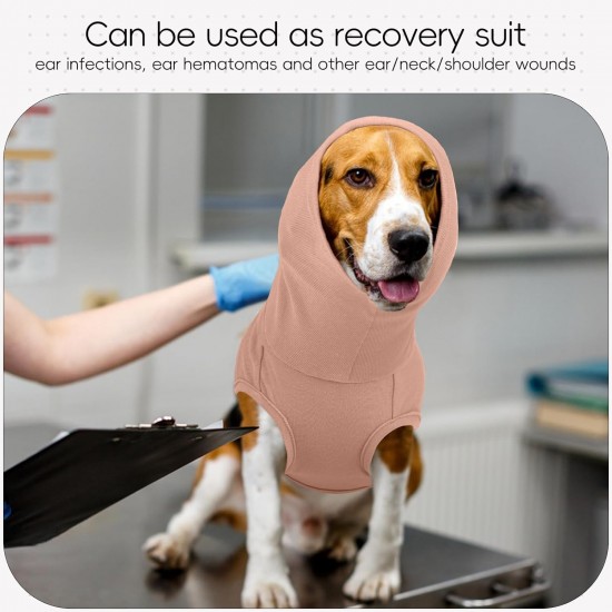 PUMYPOREITY Wound Protection Suits for Dogs, Neck Protection Dog After Surgery, Wound Protection, Body Dog Suit After Surgery, Head Wrap, Ears, Hoodie, Hearing Protection, Dog, New Year's Eve PUMYPOREITY Wound Protection Suits for Dogs, Neck Protection Dog After Surgery, Wound Protection, Body Dog Suit After Surgery, Head Wrap, Ears, Hoodie, Hearing Protection, Dog, New Year's Eve