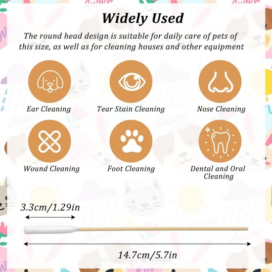 Pack of 100 Dog Cotton Buds Pets Ear Cleaner Long Ear Sticks Dogs Long Stick Bamboo Cotton Buds for Dogs Ear Sticks Cotton Buds Dogs Cats Horses Teeth Cleaning Ear Cleaning Pack of 100 Dog Cotton Buds Pets Ear Cleaner Long Ear Sticks Dogs Long Stick Bamboo Cotton Buds for Dogs Ear Sticks Cotton Buds Dogs Cats Horses Teeth Cleaning Ear Cleaning