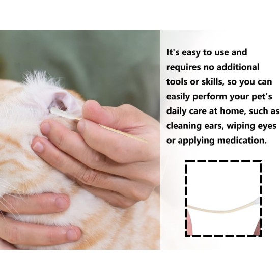 Pack of 100 Ear Cleaning for Dogs, Dogs Cleaning Cotton Buds, 12 cm Ear Cleaning Sticks with Round Tip, Ear Sticks Cotton Buds for Pets, Dogs, Cats Pack of 100 Ear Cleaning for Dogs, Dogs Cleaning Cotton Buds, 12 cm Ear Cleaning Sticks with Round Tip, Ear Sticks Cotton Buds for Pets, Dogs, Cats