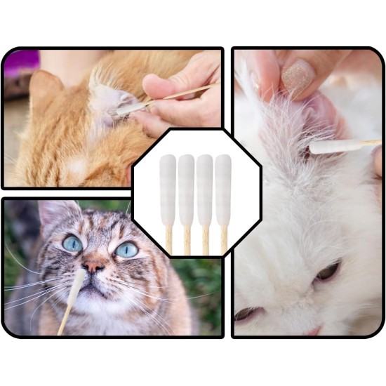 Pack of 100 Ear Cleaning for Dogs, Dogs Cleaning Cotton Buds, 12 cm Ear Cleaning Sticks with Round Tip, Ear Sticks Cotton Buds for Pets, Dogs, Cats Pack of 100 Ear Cleaning for Dogs, Dogs Cleaning Cotton Buds, 12 cm Ear Cleaning Sticks with Round Tip, Ear Sticks Cotton Buds for Pets, Dogs, Cats