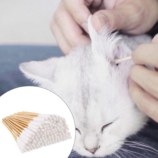 Pack of 100 cotton buds for dogs, cotton buds, ear cleaner, 15 cm ear cleaner for pets, cotton buds long, dog ear cleaning sticks, for cleaning the ears of pets Pack of 100 cotton buds for dogs, cotton buds, ear cleaner, 15 cm ear cleaner for pets, cotton buds long, dog ear cleaning sticks, for cleaning the ears of pets