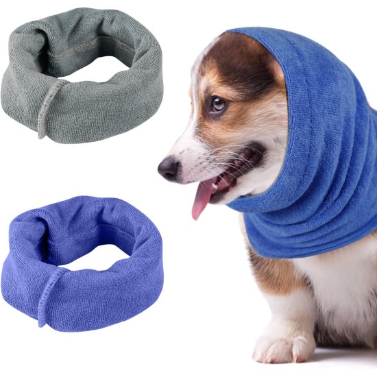 Pack of 2 Dog Ear Protection, No Flap Ear Wraps for Dogs, Noise Cancelling Earmuffs, Head and Ear Protection, Ear Cover Dog for Dogs, Cat Neck and Ear Warmers (Grey & Blue, S) Pack of 2 Dog Ear Protection, No Flap Ear Wraps for Dogs, Noise Cancelling Earmuffs, Head and Ear Protection, Ear Cover Dog for Dogs, Cat Neck and Ear Warmers (Grey & Blue, S)