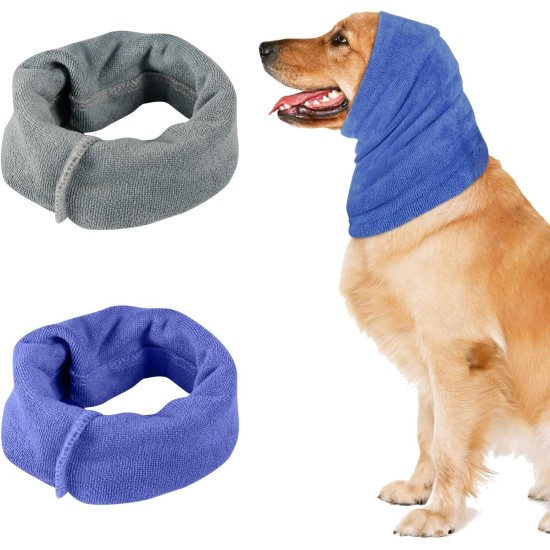 Pack of 2 Dog Ear Protection, No Flap Ear Wraps for Dogs, Noise Cancelling Earmuffs, Head and Ear Protection, Ear Cover Dog for Dogs, Cat Neck and Ear Warmers (Grey & Blue, S) Pack of 2 Dog Ear Protection, No Flap Ear Wraps for Dogs, Noise Cancelling Earmuffs, Head and Ear Protection, Ear Cover Dog for Dogs, Cat Neck and Ear Warmers (Grey & Blue, S)