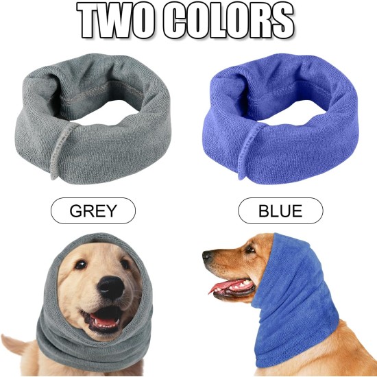 Pack of 2 Dog Ear Protection, No Flap Ear Wraps for Dogs, Noise Cancelling Earmuffs, Head and Ear Protection, Ear Cover Dog for Dogs, Cat Neck and Ear Warmers (Grey & Blue, S) Pack of 2 Dog Ear Protection, No Flap Ear Wraps for Dogs, Noise Cancelling Earmuffs, Head and Ear Protection, Ear Cover Dog for Dogs, Cat Neck and Ear Warmers (Grey & Blue, S)