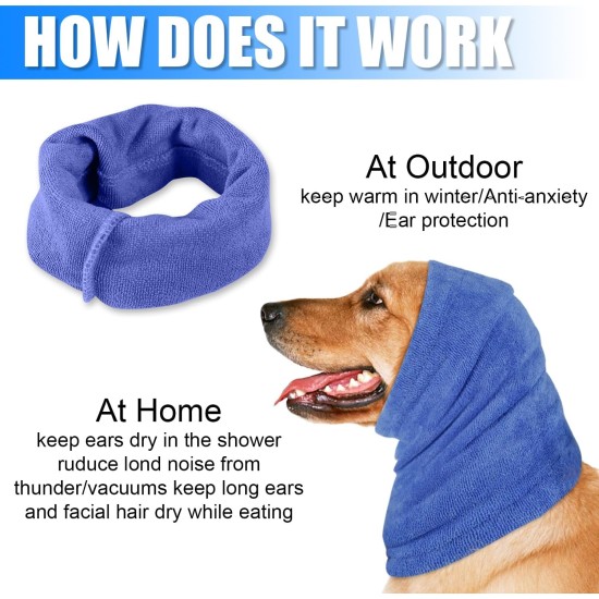 Pack of 2 Dog Ear Protection, No Flap Ear Wraps for Dogs, Noise Cancelling Earmuffs, Head and Ear Protection, Ear Cover Dog for Dogs, Cat Neck and Ear Warmers (Grey & Blue, S) Pack of 2 Dog Ear Protection, No Flap Ear Wraps for Dogs, Noise Cancelling Earmuffs, Head and Ear Protection, Ear Cover Dog for Dogs, Cat Neck and Ear Warmers (Grey & Blue, S)