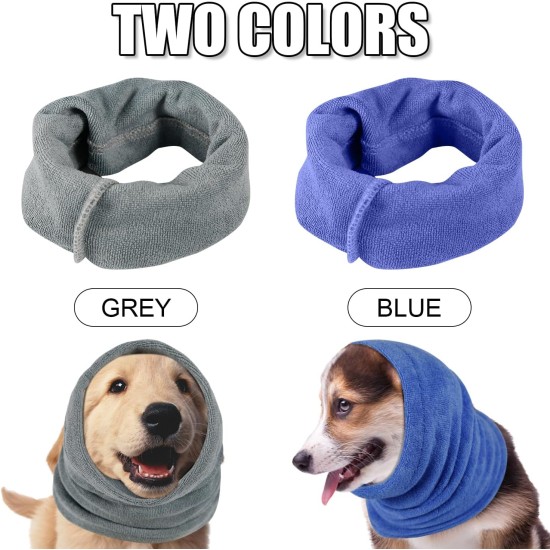 Pack of 2 Dog Ear Protection, No Flap Ear Wraps for Dogs, Noise Cancelling Earmuffs, Head and Ear Protection, Ear Cover Dog for Dogs, Cat Neck and Ear Warmers (Grey & Blue, S) Pack of 2 Dog Ear Protection, No Flap Ear Wraps for Dogs, Noise Cancelling Earmuffs, Head and Ear Protection, Ear Cover Dog for Dogs, Cat Neck and Ear Warmers (Grey & Blue, S)