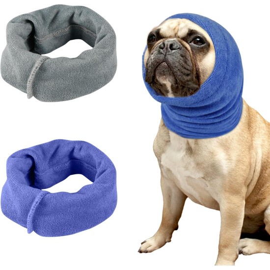 Pack of 2 Dog Ear Protection, No Flap Ear Wraps for Dogs, Noise Cancelling Earmuffs, Head and Ear Protection, Ear Cover Dog for Dogs, Cat Neck and Ear Warmers (Grey & Blue, S) Pack of 2 Dog Ear Protection, No Flap Ear Wraps for Dogs, Noise Cancelling Earmuffs, Head and Ear Protection, Ear Cover Dog for Dogs, Cat Neck and Ear Warmers (Grey & Blue, S)