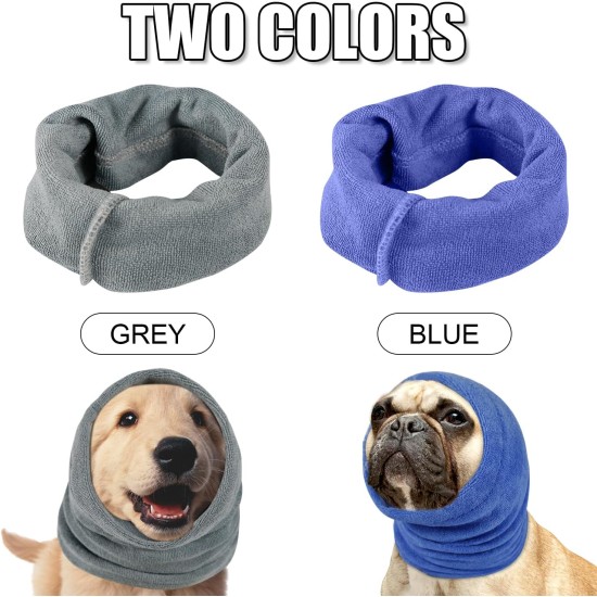 Pack of 2 Dog Ear Protection, No Flap Ear Wraps for Dogs, Noise Cancelling Earmuffs, Head and Ear Protection, Ear Cover Dog for Dogs, Cat Neck and Ear Warmers (Grey & Blue, S) Pack of 2 Dog Ear Protection, No Flap Ear Wraps for Dogs, Noise Cancelling Earmuffs, Head and Ear Protection, Ear Cover Dog for Dogs, Cat Neck and Ear Warmers (Grey & Blue, S)
