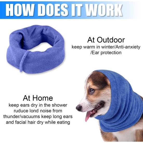 Pack of 2 Dog Ear Protection, No Flap Ear Wraps for Dogs, Noise Cancelling Earmuffs, Head and Ear Protection, Ear Cover Dog for Dogs, Cat Neck and Ear Warmers (Grey & Blue, S) Pack of 2 Dog Ear Protection, No Flap Ear Wraps for Dogs, Noise Cancelling Earmuffs, Head and Ear Protection, Ear Cover Dog for Dogs, Cat Neck and Ear Warmers (Grey & Blue, S)