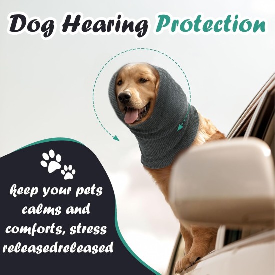 Pack of 2 Dog Snood, Ear Muffs for Dogs, Ear Protection Dog, Dog Ear Warmer, Dog Neck and Ear Warmer, Pet Ear Flap Head Wrap, Head Cover for Dogs, Ear Protection Dog Wind (Grey) Pack of 2 Dog Snood, Ear Muffs for Dogs, Ear Protection Dog, Dog Ear Warmer, Dog Neck and Ear Warmer, Pet Ear Flap Head Wrap, Head Cover for Dogs, Ear Protection Dog Wind (Grey)