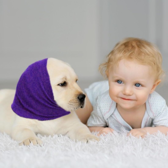 Pack of 2 Soothing Earmuffs for Dogs, Dog Tube Scarf for Neck and Ear Warmers, Dog Scarf for Dogs, Noise Protection, Pet Ear Warmers for Wearing When Bathing, Grooming, S, (Purple) Pack of 2 Soothing Earmuffs for Dogs, Dog Tube Scarf for Neck and Ear Warmers, Dog Scarf for Dogs, Noise Protection, Pet Ear Warmers for Wearing When Bathing, Grooming, S, (Purple)