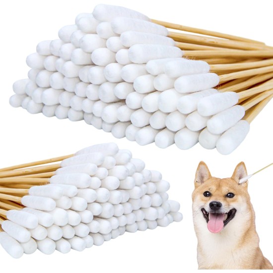 Pack of 200 Cotton Buds for Dogs, Ear Sticks, Dogs, 2 Sizes, Ear Cleaner, Cotton Buds for Dogs, Cats, Horses, Teeth Cleaning, Ear Cleaning Pack of 200 Cotton Buds for Dogs, Ear Sticks, Dogs, 2 Sizes, Ear Cleaner, Cotton Buds for Dogs, Cats, Horses, Teeth Cleaning, Ear Cleaning