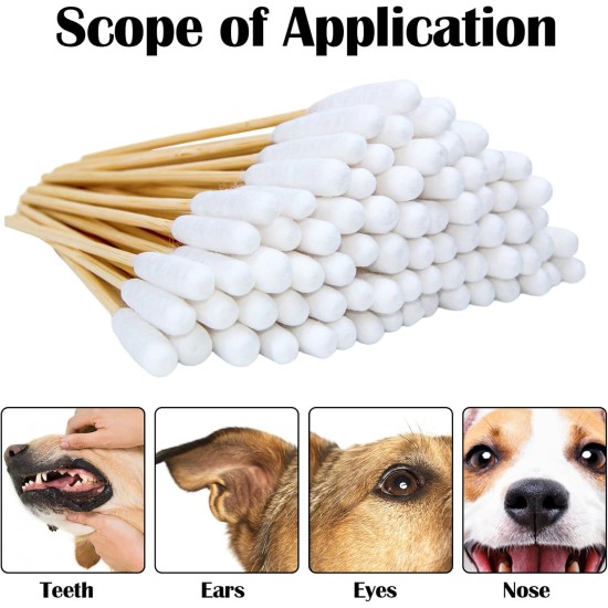 Pack of 200 Cotton Buds for Dogs, Ear Sticks, Dogs, 2 Sizes, Ear Cleaner, Cotton Buds for Dogs, Cats, Horses, Teeth Cleaning, Ear Cleaning Pack of 200 Cotton Buds for Dogs, Ear Sticks, Dogs, 2 Sizes, Ear Cleaner, Cotton Buds for Dogs, Cats, Horses, Teeth Cleaning, Ear Cleaning
