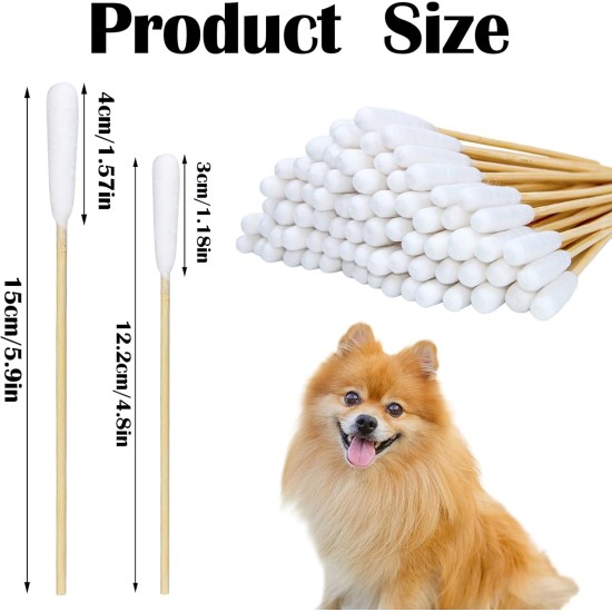 Pack of 200 Cotton Buds for Dogs, Ear Sticks, Dogs, 2 Sizes, Ear Cleaner, Cotton Buds for Dogs, Cats, Horses, Teeth Cleaning, Ear Cleaning Pack of 200 Cotton Buds for Dogs, Ear Sticks, Dogs, 2 Sizes, Ear Cleaner, Cotton Buds for Dogs, Cats, Horses, Teeth Cleaning, Ear Cleaning