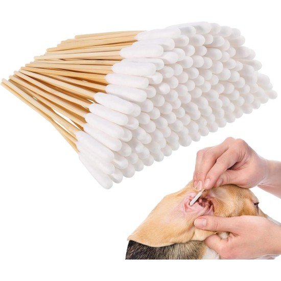 Pack of 200 Dog Cotton Buds Ear Cleaner for Pets Ear Cleaning for Dogs, 15 cm Ear Cleaner Ear Cleaning Sticks for Pets Dog, Cat (4 Packs) Pack of 200 Dog Cotton Buds Ear Cleaner for Pets Ear Cleaning for Dogs, 15 cm Ear Cleaner Ear Cleaning Sticks for Pets Dog, Cat (4 Packs)