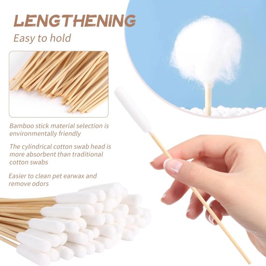 Pack of 200 Hypoallergenic Cotton Buds for Dogs & Cats - 15 cm Ultra Soft Ear Cleaner Sticks with Cotton Tip, Perfect for Sensitive Ears, Pet Care & Professional Veterinarian Hygiene Pack of 200 Hypoallergenic Cotton Buds for Dogs & Cats - 15 cm Ultra Soft Ear Cleaner Sticks with Cotton Tip, Perfect for Sensitive Ears, Pet Care & Professional Veterinarian Hygiene