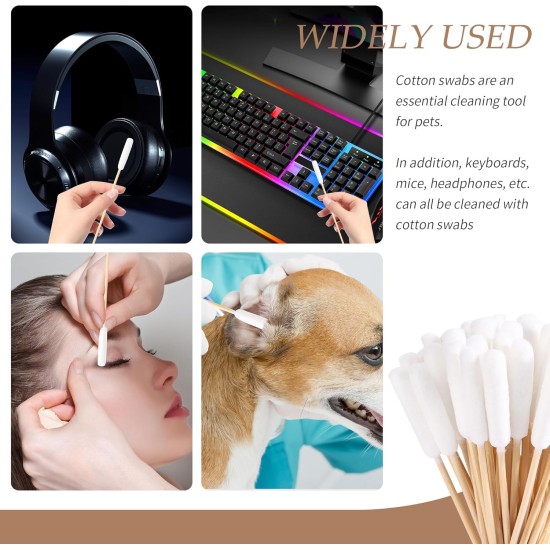 Pack of 200 Hypoallergenic Cotton Buds for Dogs & Cats - 15 cm Ultra Soft Ear Cleaner Sticks with Cotton Tip, Perfect for Sensitive Ears, Pet Care & Professional Veterinarian Hygiene Pack of 200 Hypoallergenic Cotton Buds for Dogs & Cats - 15 cm Ultra Soft Ear Cleaner Sticks with Cotton Tip, Perfect for Sensitive Ears, Pet Care & Professional Veterinarian Hygiene