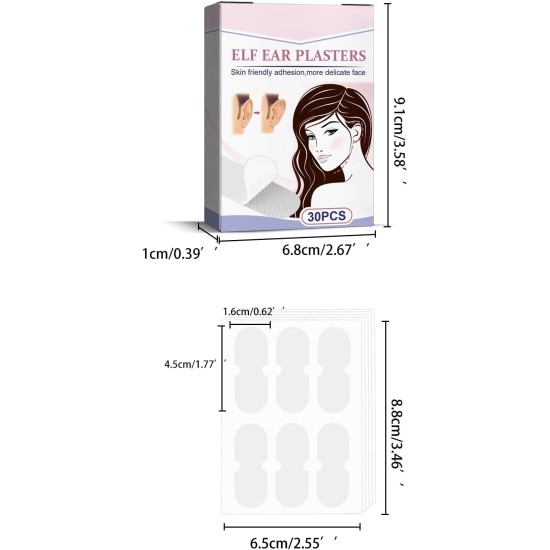 Pack of 30 Cosmetic Ear Corrector Ear Corrector, Self-Adhesive Elf Ear Patches, Concealed Cosmetic Ear Corrector for Protruding Ears Pack of 30 Cosmetic Ear Corrector Ear Corrector, Self-Adhesive Elf Ear Patches, Concealed Cosmetic Ear Corrector for Protruding Ears