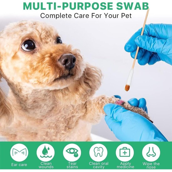Pack of 50 Cotton Buds for Pets - Long with Large Head for Effective Ear Cleaning for Cats and Dogs, Ideal for Gentle Care of Sensitive Ears of Your Pets Pack of 50 Cotton Buds for Pets - Long with Large Head for Effective Ear Cleaning for Cats and Dogs, Ideal for Gentle Care of Sensitive Ears of Your Pets