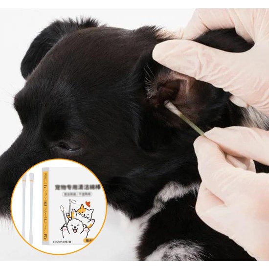 Pack of 50 Dog Cotton Buds Ear Cleaner, Ear Cleaning for Dogs, Wooden Ear Cleaning for Pets, Dogs, Ear Cleaning Sticks for Dogs, Cats, multicoloured Pack of 50 Dog Cotton Buds Ear Cleaner, Ear Cleaning for Dogs, Wooden Ear Cleaning for Pets, Dogs, Ear Cleaning Sticks for Dogs, Cats, multicoloured