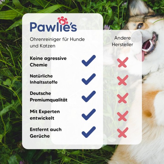 Pawlie's Dog Ear Cleaner - Natural Ear Cleaner for Dogs for Itching & Ear Inflammation Dog | Gentle Ear Care for Dogs, Ear Drops for Dogs | Ear Care Dog & Cat Pawlie's Dog Ear Cleaner - Natural Ear Cleaner for Dogs for Itching & Ear Inflammation Dog | Gentle Ear Care for Dogs, Ear Drops for Dogs | Ear Care Dog & Cat