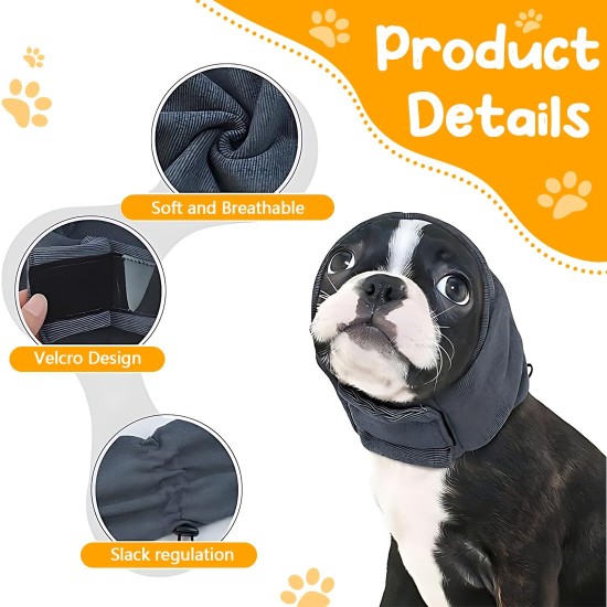 Pet Ear Flap Head Wrap, Soothing Earmuffs for Dogs, Easy to Clean Headgear for Dogs with Adjustable Self-Adhesive Tape for Dogs Pet Ear Flap Head Wrap, Soothing Earmuffs for Dogs, Easy to Clean Headgear for Dogs with Adjustable Self-Adhesive Tape for Dogs