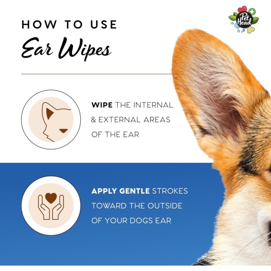 Pet Head Ear Cleaning Wipes | Fragrance Free | Cleans, Deodorises and Moisturises Ears | Helps Remove Wax | Biodegradable, Plant Based and Plastic Free | Pack of 30 Pet Head Ear Cleaning Wipes | Fragrance Free | Cleans, Deodorises and Moisturises Ears | Helps Remove Wax | Biodegradable, Plant Based and Plastic Free | Pack of 30