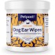 Petpost Ear Cleaner for Dogs - 100 Ultra Soft Cotton Wipes Soaked in Coconut Oil / Aloe Solution - Care for Ear Mites and Ear Infections Petpost Ear Cleaner for Dogs - 100 Ultra Soft Cotton Wipes Soaked in Coconut Oil / Aloe Solution - Care for Ear Mites and Ear Infections