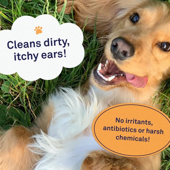 Petpost Ear Cleaner for Dogs - 60 Ultra Soft Cotton Wipes Soaked in Coconut Oil / Aloe Solution - Care for Ear Mites and Ear Infections Petpost Ear Cleaner for Dogs - 60 Ultra Soft Cotton Wipes Soaked in Coconut Oil / Aloe Solution - Care for Ear Mites and Ear Infections