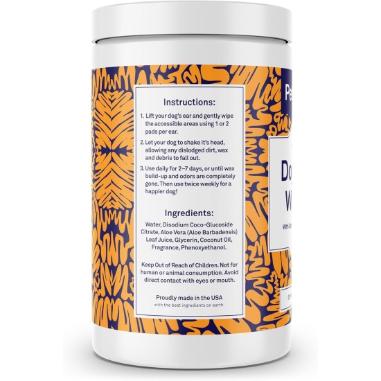 Petpost Ear Cleaner for Dogs - 60 Ultra Soft Cotton Wipes Soaked in Coconut Oil / Aloe Solution - Care for Ear Mites and Ear Infections Petpost Ear Cleaner for Dogs - 60 Ultra Soft Cotton Wipes Soaked in Coconut Oil / Aloe Solution - Care for Ear Mites and Ear Infections