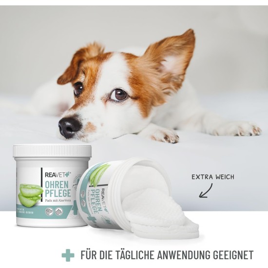 ReaVET Ear Cleaner for Dogs and Cats 250 ml - Ear Cleaner with Colloidal Silver + Natural Chamomile I Agent for Ear Cleaning for Dogs, Cats, Horses ReaVET Ear Cleaner for Dogs and Cats 250 ml - Ear Cleaner with Colloidal Silver + Natural Chamomile I Agent for Ear Cleaning for Dogs, Cats, Horses