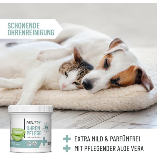 ReaVET Ear Cleaner for Dogs and Cats 250 ml - Ear Cleaner with Colloidal Silver + Natural Chamomile I Agent for Ear Cleaning for Dogs, Cats, Horses ReaVET Ear Cleaner for Dogs and Cats 250 ml - Ear Cleaner with Colloidal Silver + Natural Chamomile I Agent for Ear Cleaning for Dogs, Cats, Horses