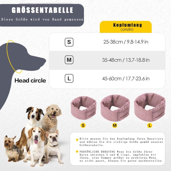 Soothing Earmuffs for Dogs, Pet Ear Flap Head Wrap, Adjustable Velcro Dog Ear Warmers for Anxiety Relief Pet (Pink, M) Soothing Earmuffs for Dogs, Pet Ear Flap Head Wrap, Adjustable Velcro Dog Ear Warmers for Anxiety Relief Pet (Pink, M)