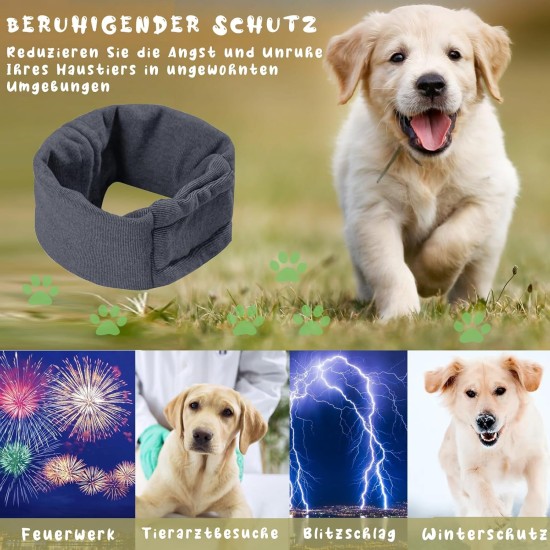 Soothing Earmuffs for Dogs, Pet Ear Flap Head Wrap, Adjustable Velcro Dog Ear Warmers for Anxiety Relief Pet (Pink, M) Soothing Earmuffs for Dogs, Pet Ear Flap Head Wrap, Adjustable Velcro Dog Ear Warmers for Anxiety Relief Pet (Pink, M)