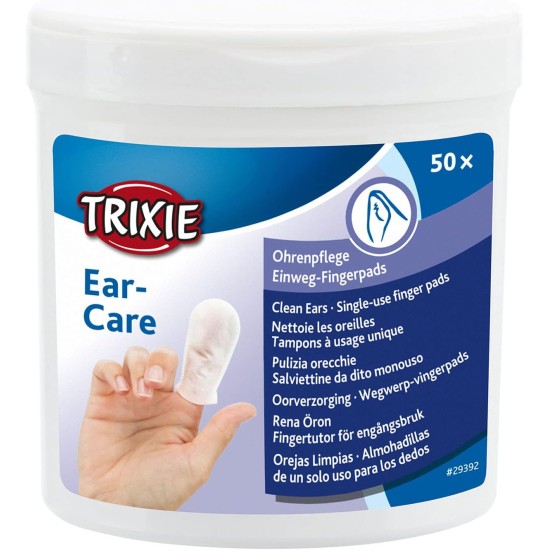 TRIXIE 29392 Ear Care Ear Care Finger Pads Pack of 50