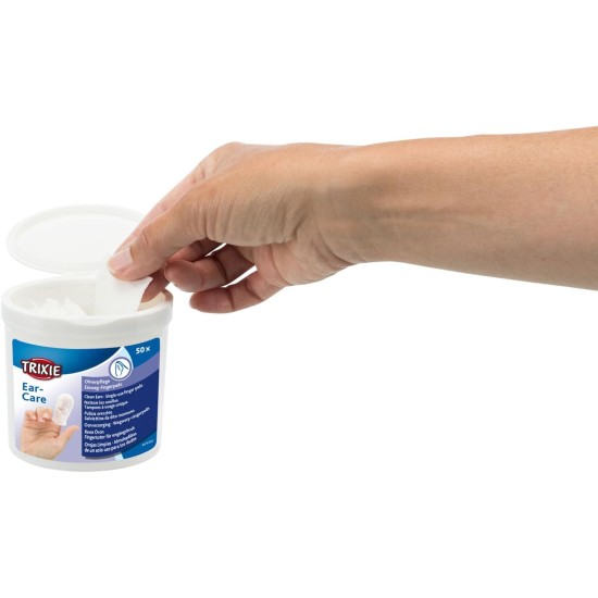 TRIXIE Ear Care Ear Care Finger Pads | Double Pack | 2 x 50 Pieces | Finger Pads with Nourishing Cleaning Lotion | For Ear Cleaning of Dogs, Cats and Other Small Animals TRIXIE Ear Care Ear Care Finger Pads | Double Pack | 2 x 50 Pieces | Finger Pads with Nourishing Cleaning Lotion | For Ear Cleaning of Dogs, Cats and Other Small Animals