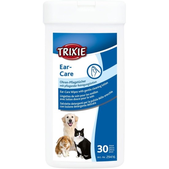 TRIXIE Ear Care Ear Care Wipes | Double Pack | 2 x 30 Pieces | Ear Care Wipes with Nourishing Cleansing Lotion (Aloe Vera and Witch Hazel) | For Regular Cleaning TRIXIE Ear Care Ear Care Wipes | Double Pack | 2 x 30 Pieces | Ear Care Wipes with Nourishing Cleansing Lotion (Aloe Vera and Witch Hazel) | For Regular Cleaning