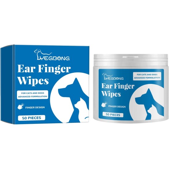 VENNERLI Pet Ear Cleaning Finger Wipes for Cats and Dogs Ear Cleaning Remove Earwax Eliminate Odour Keep Pet Ear Fresh Comfortable Prevent Dryness Peeling (50 Pieces) VENNERLI Pet Ear Cleaning Finger Wipes for Cats and Dogs Ear Cleaning Remove Earwax Eliminate Odour Keep Pet Ear Fresh Comfortable Prevent Dryness Peeling (50 Pieces)
