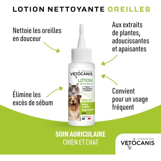 Vetocanis Ear Cleaner for Dogs and Cats, 60 ml, Wet Wipes for Grooming Dog and Cat, Ear Cleaner, Cat and Dog Paw Cleaner, Pack of 100 Wipes Vetocanis Ear Cleaner for Dogs and Cats, 60 ml, Wet Wipes for Grooming Dog and Cat, Ear Cleaner, Cat and Dog Paw Cleaner, Pack of 100 Wipes