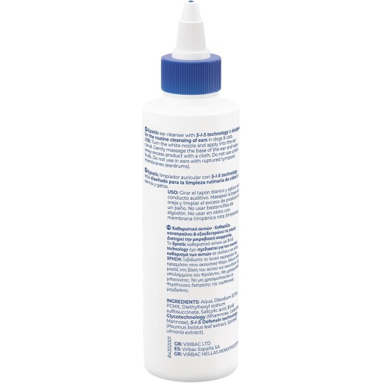 Virbac - Headset Cleaning Solution for Dogs and Cats Epiotic 125ml Virbac - Headset Cleaning Solution for Dogs and Cats Epiotic 125ml