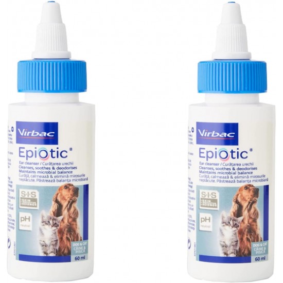 Virbac Epiotic Ear Cleaner - Twin Pack - 2 x 60 ml Virbac Epiotic Ear Cleaner - Twin Pack - 2 x 60 ml