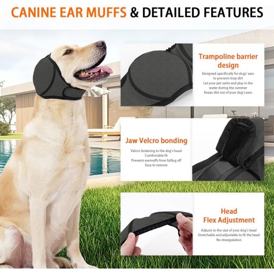 XFSRG Ear Protection Dog Adjustable Velcro Dog Ear Warmers Reduce Noise for Anxiety Relief and Soothing (Grey/S) XFSRG Ear Protection Dog Adjustable Velcro Dog Ear Warmers Reduce Noise for Anxiety Relief and Soothing (Grey/S)