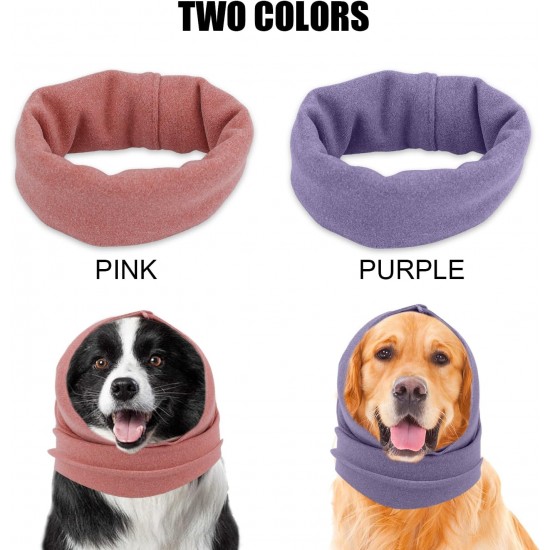 XIHIRCD Pack of 2 Dog Earmuffs, No Flaps, Ear Wraps for Dogs, Soft Dog Ear Cover, Dog Tube Scarf, Snoods for Dogs, Neck and Ear Warmers, Dog Hearing Protection from Noise (Purple and Pink, L) XIHIRCD Pack of 2 Dog Earmuffs, No Flaps, Ear Wraps for Dogs, Soft Dog Ear Cover, Dog Tube Scarf, Snoods for Dogs, Neck and Ear Warmers, Dog Hearing Protection from Noise (Purple and Pink, L)