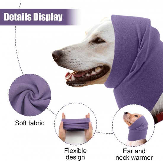 XIHIRCD Pack of 2 Dog Earmuffs, No Flaps, Ear Wraps for Dogs, Soft Dog Ear Cover, Dog Tube Scarf, Snoods for Dogs, Neck and Ear Warmers, Dog Hearing Protection from Noise (Purple and Pink, L) XIHIRCD Pack of 2 Dog Earmuffs, No Flaps, Ear Wraps for Dogs, Soft Dog Ear Cover, Dog Tube Scarf, Snoods for Dogs, Neck and Ear Warmers, Dog Hearing Protection from Noise (Purple and Pink, L)