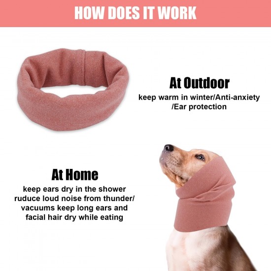 XIHIRCD Pack of 2 Dog Earmuffs, No Flaps, Ear Wraps for Dogs, Soft Dog Ear Cover, Dog Tube Scarf, Snoods for Dogs, Neck and Ear Warmers, Dog Hearing Protection from Noise (Purple and Pink, L) XIHIRCD Pack of 2 Dog Earmuffs, No Flaps, Ear Wraps for Dogs, Soft Dog Ear Cover, Dog Tube Scarf, Snoods for Dogs, Neck and Ear Warmers, Dog Hearing Protection from Noise (Purple and Pink, L)